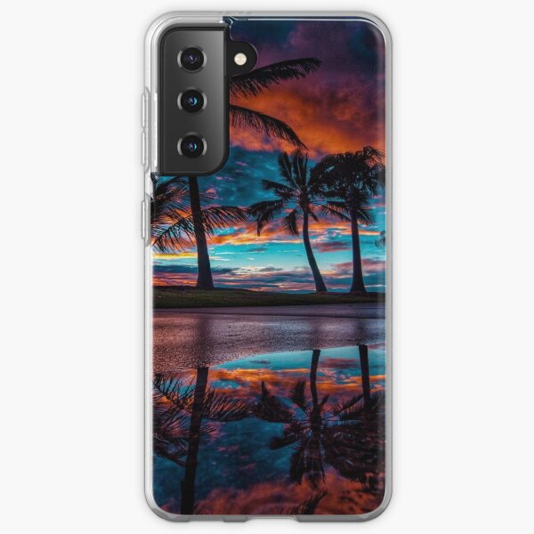 Tropical Palm Trees Beach Design. Samsung Galaxy Soft Case