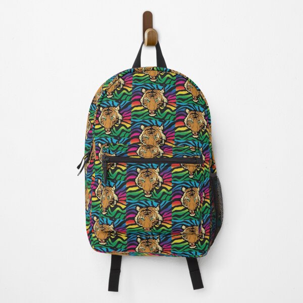 Item preview, Bright Rainbow Tiger Face Stripes Striped fur Animal Africa Pattern designed and sold by funnytshirtemp.