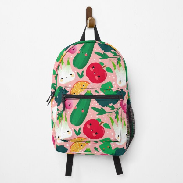 Item preview, Kawaii Illustration Pattern with Vegetables and Fruits like Zucchini, Apple, Orange and Fennel designed and sold by Pia Kolle.