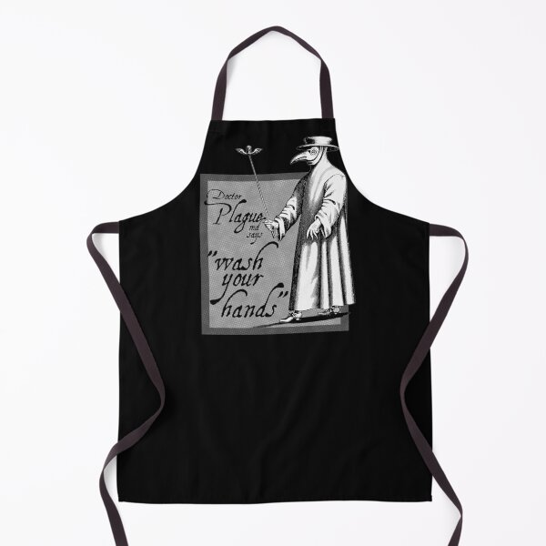 Item preview, Doctor Plague says wash your hands gray health awareness art comic book style designed and sold by Fashionmonger.