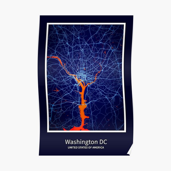 "Washington DC City Map Print, Washington DC City Map Poster