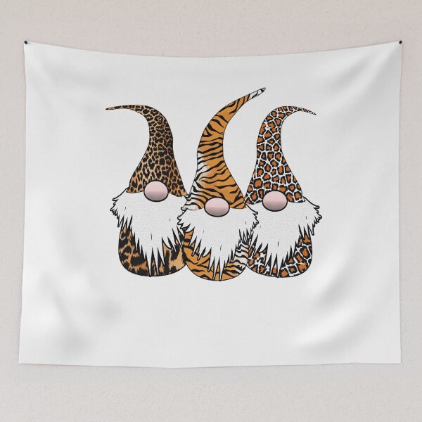 Item preview, Nordic Gnomes Swedish Tomte Gnome Leopard Tiger Hat Brown  designed and sold by funnytshirtemp.