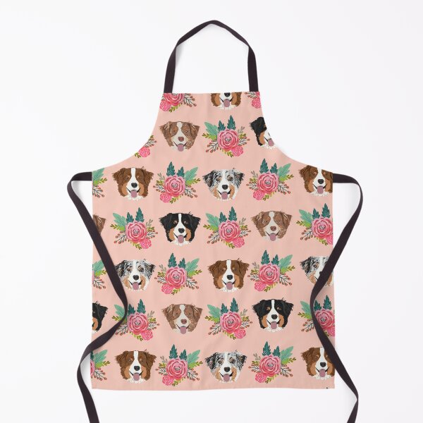 Item preview, Australian Shepherd faces pattern pink cute dogs - pink florals designed and sold by PetFriendly.