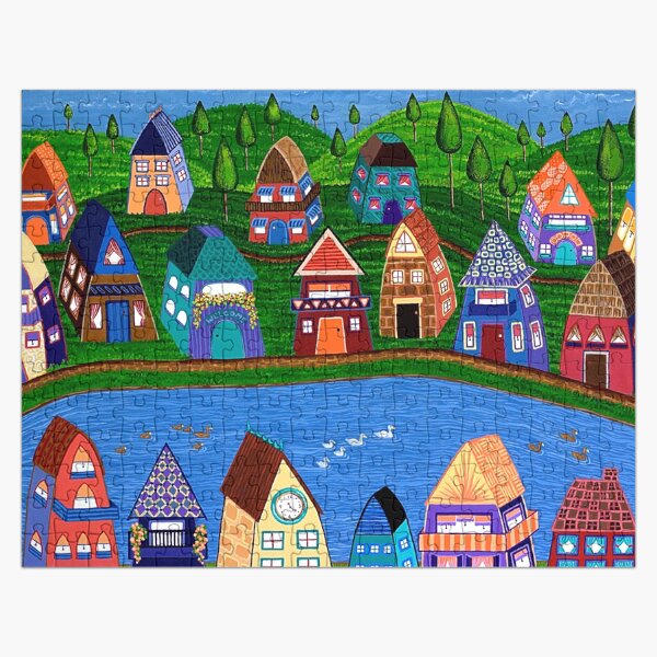 Tiny Houses by the River Jigsaw Puzzle