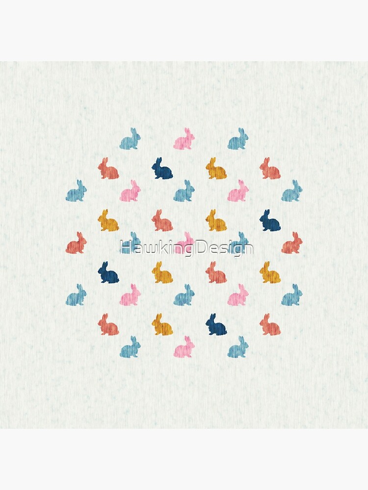 Bunny Rabbit Stamp Pattern - Multi-Color by HawkingDesign