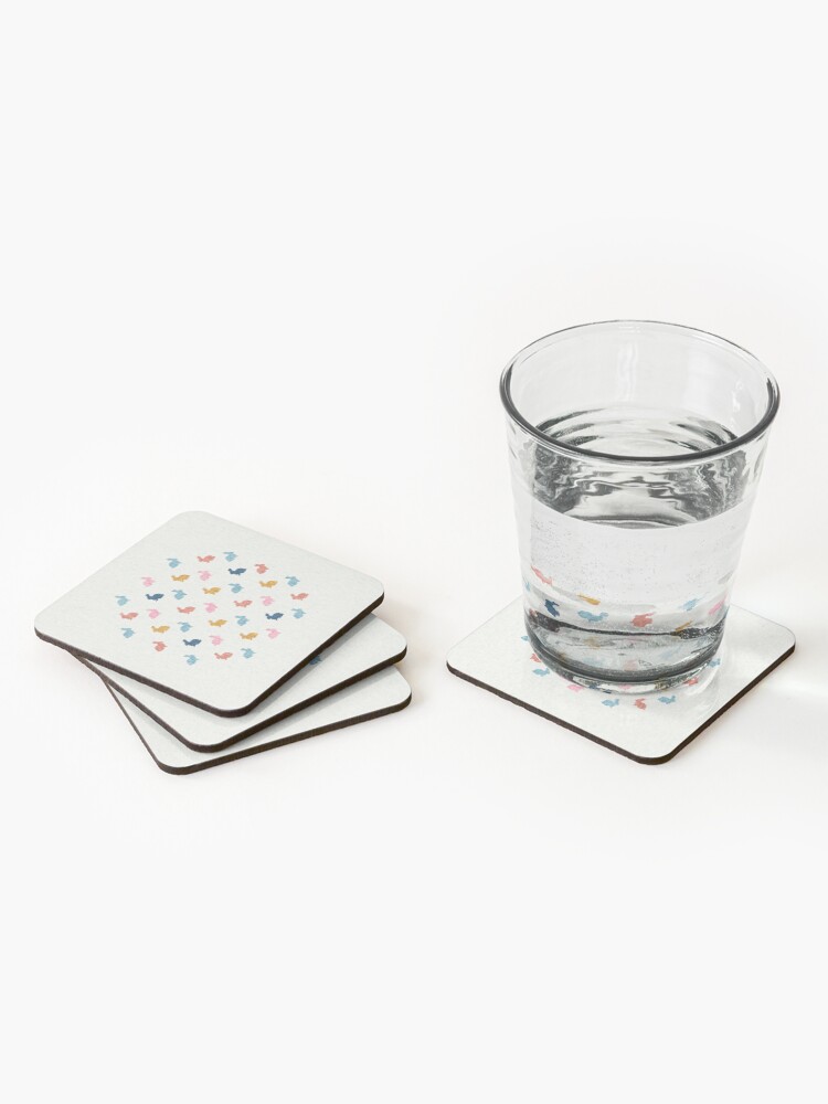 Alternate view of Bunny Rabbit Stamp Pattern - Multi-Color Coasters (Set of 4)