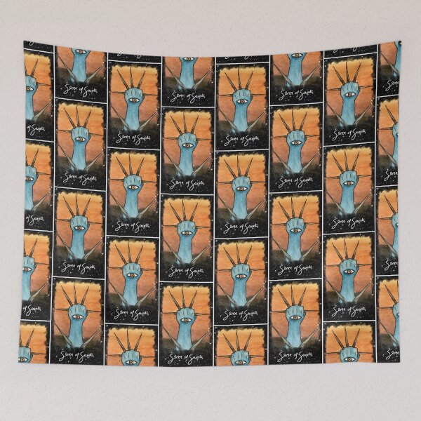 Item preview, Seven of Swords: Tarotverse Tarot Deck designed and sold by TheDoodlemancer.