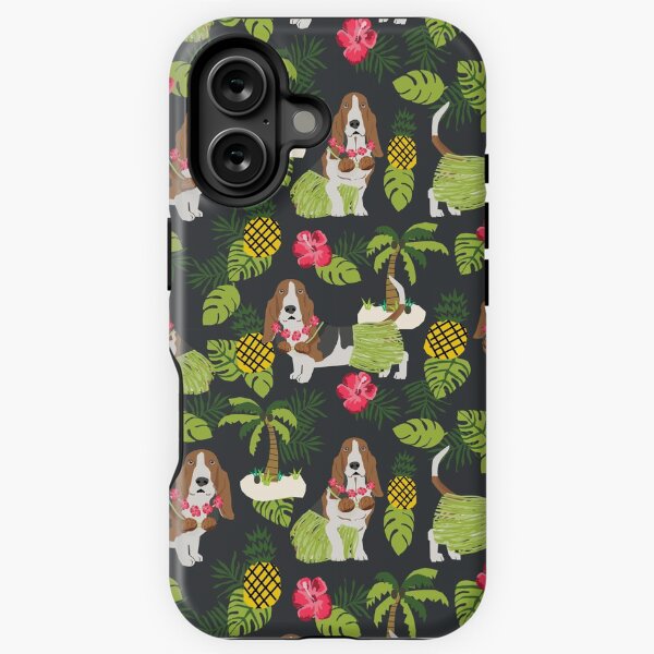Item preview, Basset Hound palm tree tropical dog breed pet friendly pet portraits aloha hawaii by PetFriendly designed and sold by PetFriendly.