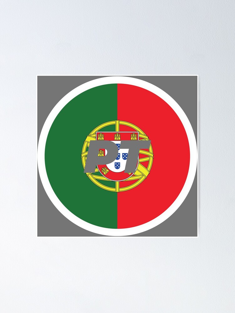 "Portugal Round Flag With Country Code" Poster for Sale by