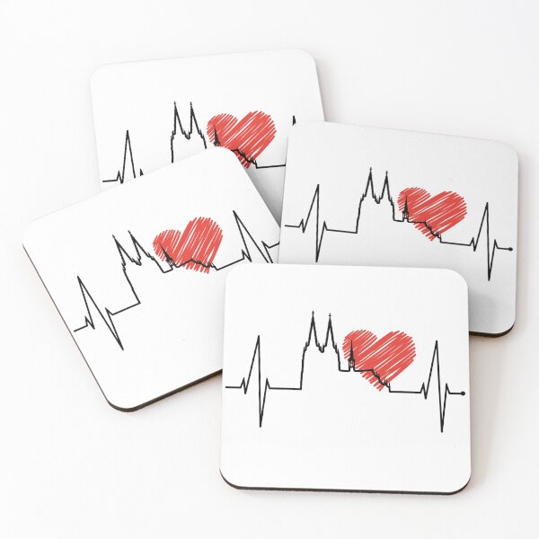 Item preview, Cologne Skyline Heartbeat Köln Fan Heart Cologne Cathedral designed and sold by EDcreations.