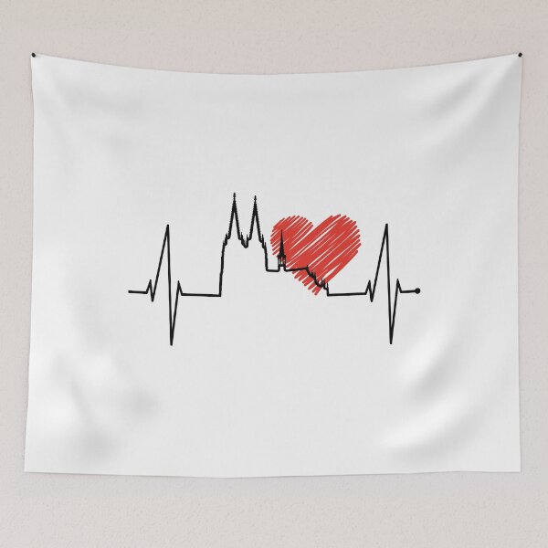 Item preview, Cologne Skyline Heartbeat Köln Fan Heart Cologne Cathedral designed and sold by EDcreations.