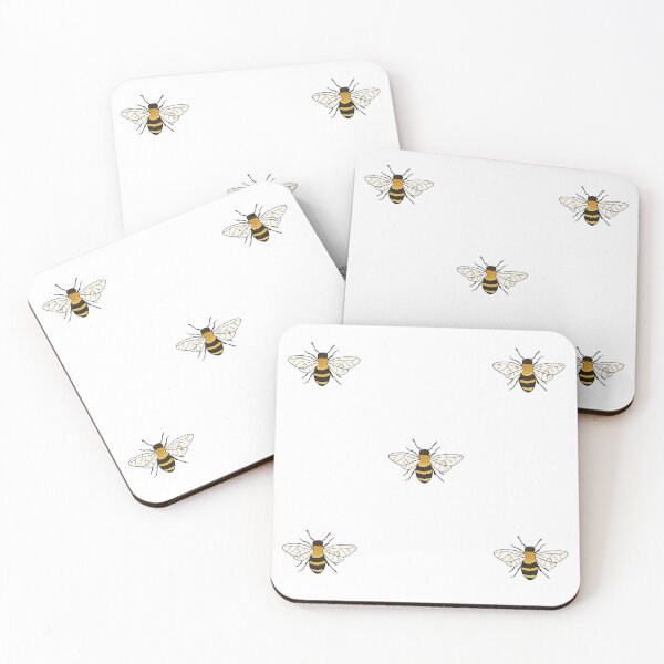 Item preview, Bees on White - simple repeat pattern designed and sold by HazelFisher.