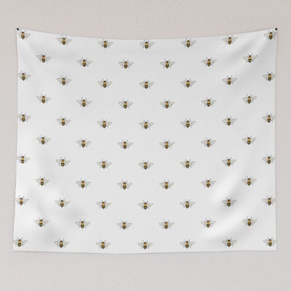 Item preview, Bees on White - simple repeat pattern designed and sold by HazelFisher.