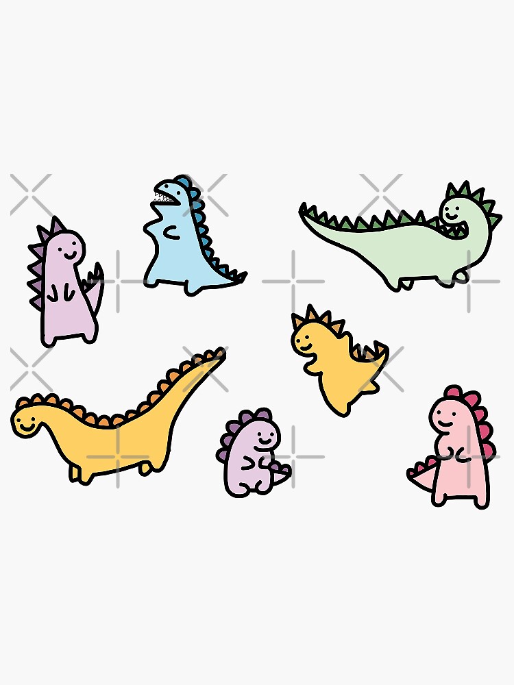 cute dinosaur pack Sticker for Sale by Ella3627