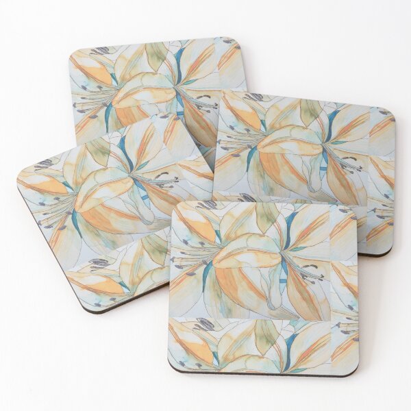 Item preview, Pale orange lilies watercolour painting  designed and sold by esvb.