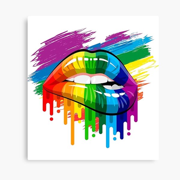 LGBT LIPS - RAINBOW COLOR LIPS  Canvas Print