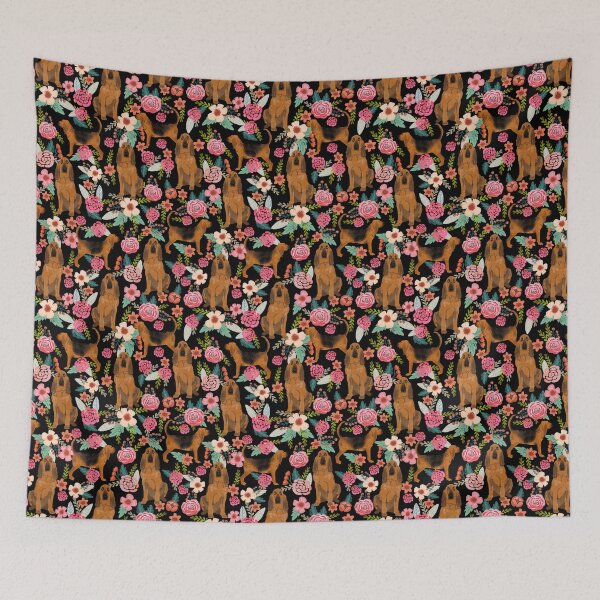 Item preview, Bloodhound floral dog breed dog pattern pet friendly pet portraits custom dog gifts by PetFriendly designed and sold by PetFriendly.