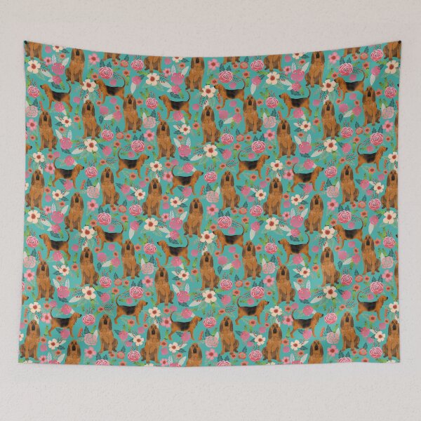 Item preview, Bloodhound floral dog breed dog pattern pet friendly pet portraits custom dog gifts mint by PetFriendly designed and sold by PetFriendly.