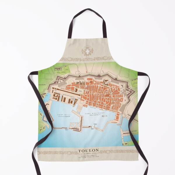 Item preview, Vintage map of Toulon in 1840 designed and sold by ladstudio.