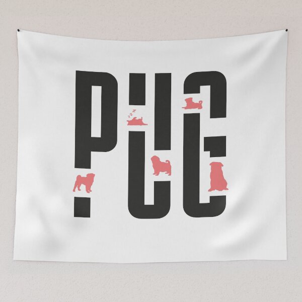 Item preview, funny pug typography design designed and sold by shokA Design.