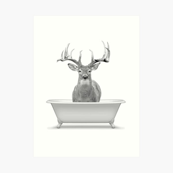 Bathroom Art Deer Wall Art Bathroom Wall Art Bathroom Kids Art   Aps,504x498,small,transparent Pad,600x600,f8f8f8.u1 