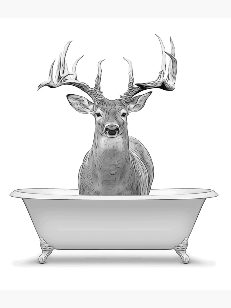 "bathroom art, deer wall art, bathroom wall art, bathroom kids art