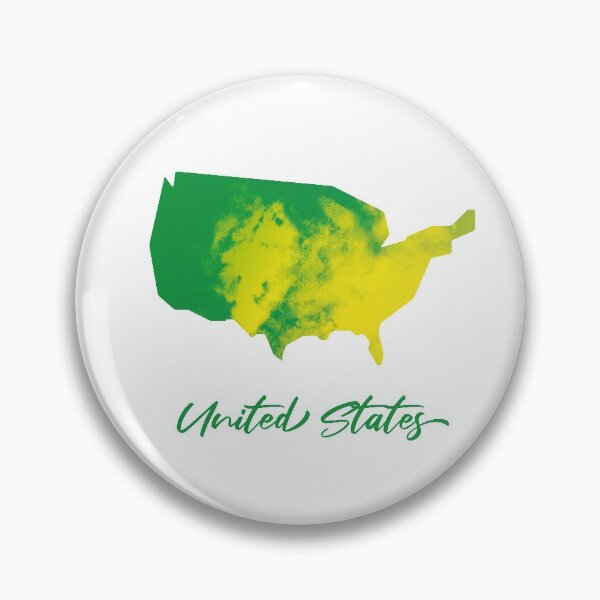 Item preview, United States Map in Watercolor (Green and Yellow) designed and sold by Geometricshow.