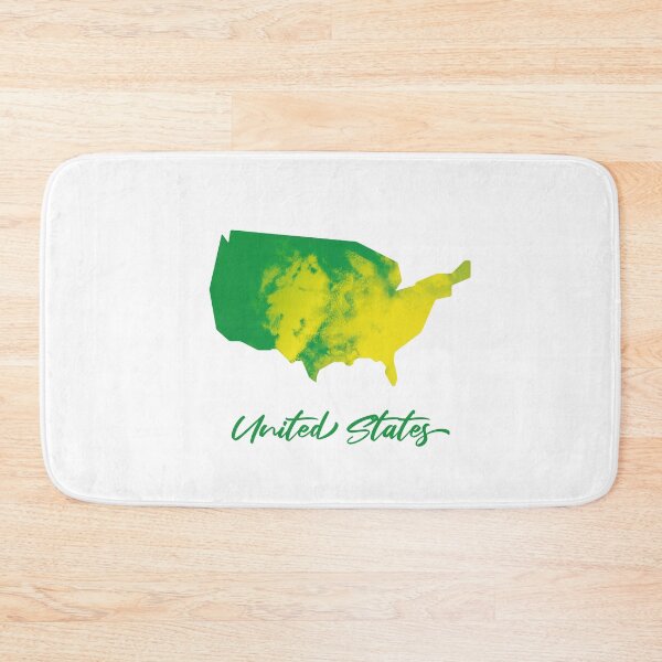 Item preview, United States Map in Watercolor (Green and Yellow) designed and sold by Geometricshow.