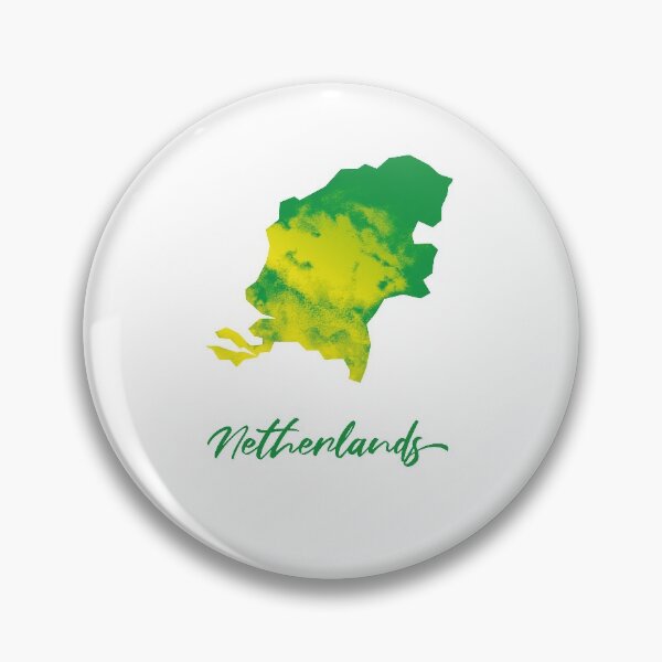 Item preview, Netherlands Map in Watercolor (Green and Yellow) designed and sold by Geometricshow.