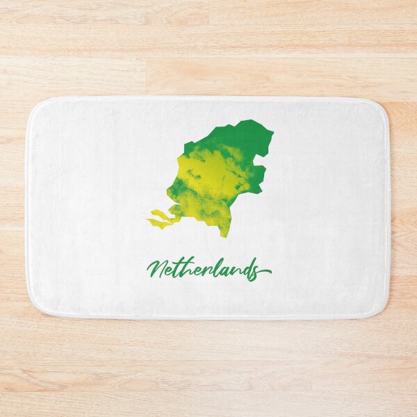 Item preview, Netherlands Map in Watercolor (Green and Yellow) designed and sold by Geometricshow.