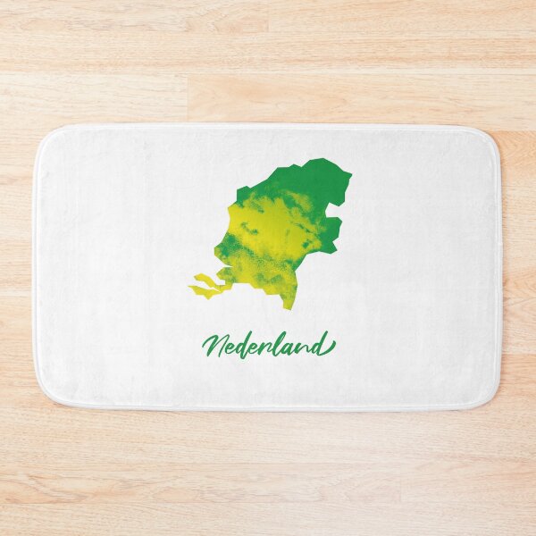 Item preview, Nederland (Netherlands) Map in Watercolor (Green and Yellow) designed and sold by Geometricshow.