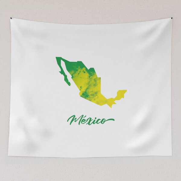 Item preview, México Map in Watercolor (Green and Yellow) designed and sold by Geometricshow.