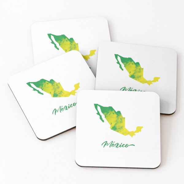 Item preview, México Map in Watercolor (Green and Yellow) designed and sold by Geometricshow.