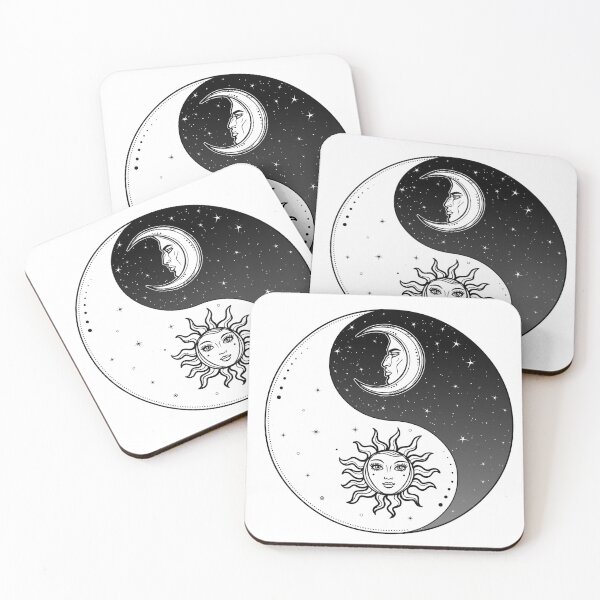 Item preview, Mystical drawing: Stylized sun and moon with human face, day and night. designed and sold by YanaZvereva.