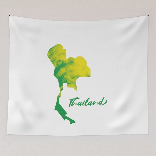 Item preview, Thailand Map in Watercolor (Green and Yellow) designed and sold by Geometricshow.