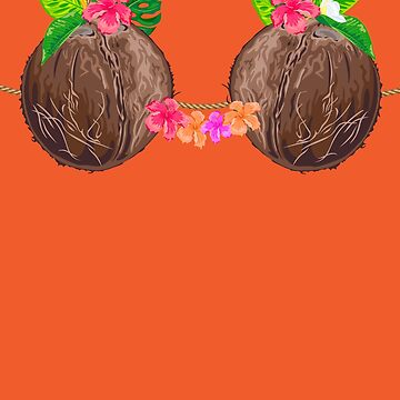 Coconut Bra Halloween Costume Luau Coconut Bracoco' Sticker | Spreadshirt