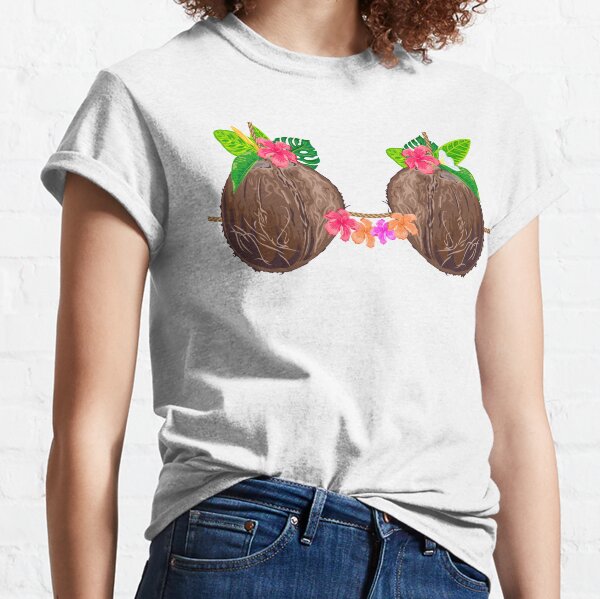  Funny Hawaiian Coconut Bra For Women Girls T-Shirt : Clothing,  Shoes & Jewelry