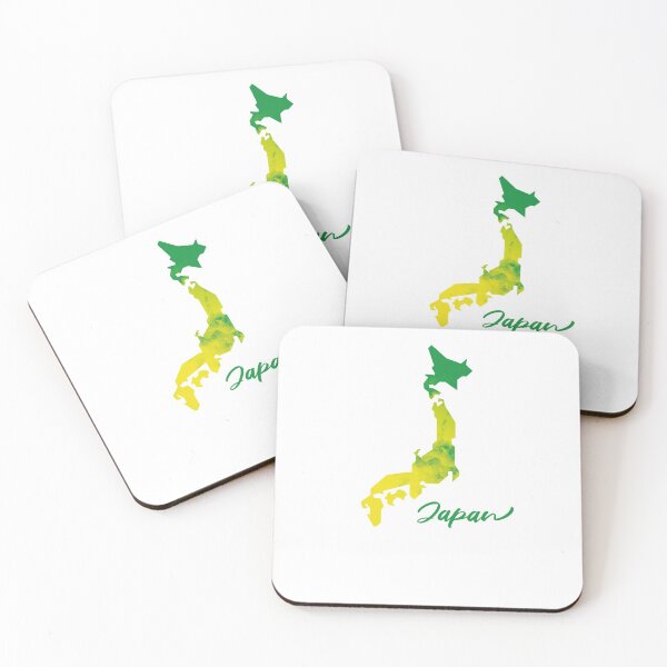 Item preview, Japan Map in Watercolor (Green and Yellow) designed and sold by Geometricshow.