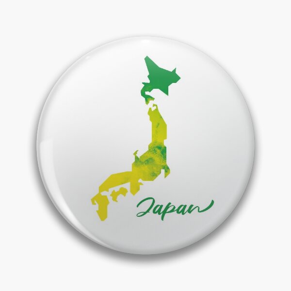 Item preview, Japan Map in Watercolor (Green and Yellow) designed and sold by Geometricshow.
