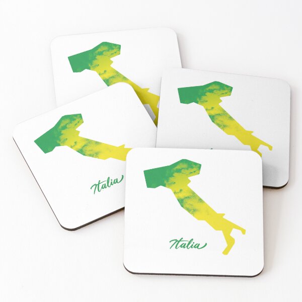 Item preview, Italia (Italy) Map in Watercolor (Green and Yellow) designed and sold by Geometricshow.