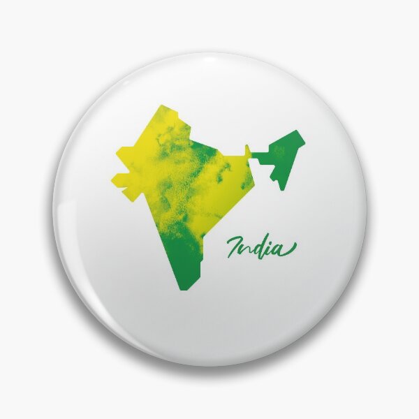 Item preview, India Map in Watercolor (Green and Yellow) designed and sold by Geometricshow.