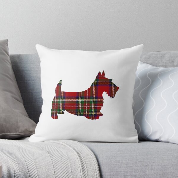Roter Tartan Scotty Hund Dekokissen