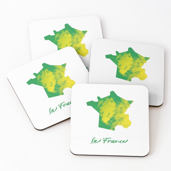 Item preview, La France Map in Watercolor (Green and Yellow) designed and sold by Geometricshow.