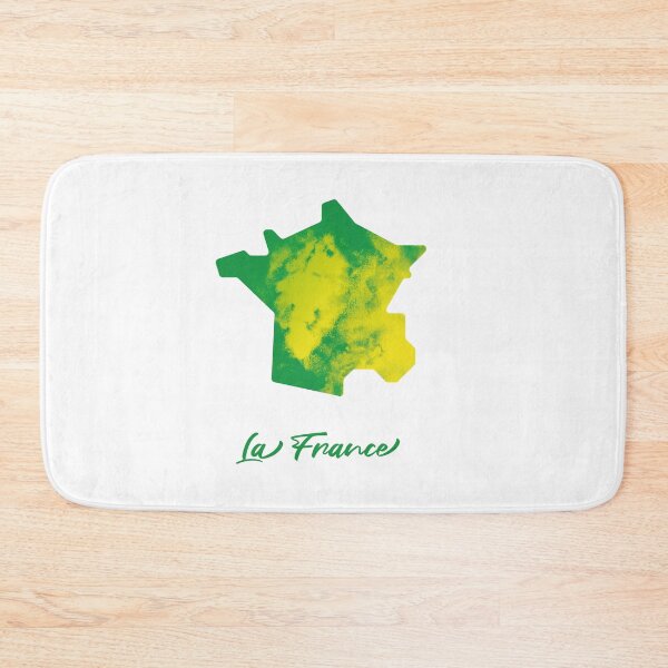 Item preview, La France Map in Watercolor (Green and Yellow) designed and sold by Geometricshow.