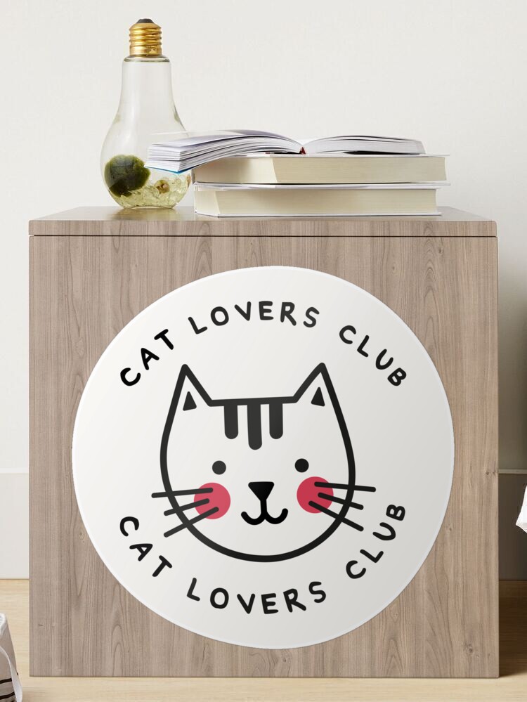 Cat lovers club - Light Background Sticker for Sale by evamartinelli
