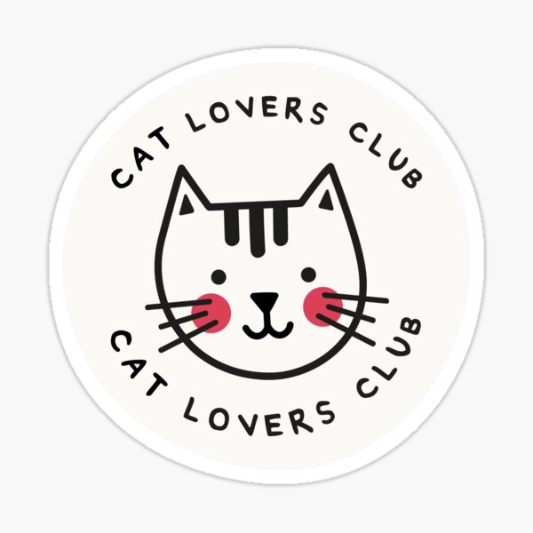 Cat lovers club - Light Background Sticker for Sale by evamartinelli