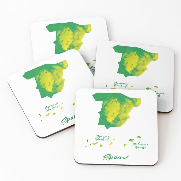 Item preview, Spain Map in Watercolor (Green and Yellow) designed and sold by Geometricshow.