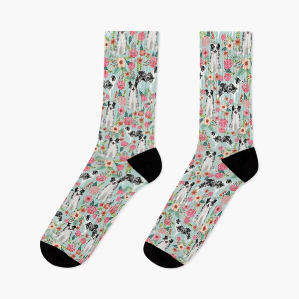 Artikelvorschau, Merle Border Collie florals pattern - cute dog design, dog, Border Collie, merle, merle border collie entworfen und verkauft von PetFriendly.