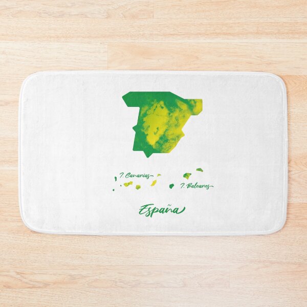 Item preview, España (Spain) Map in Watercolor (Green and Yellow) designed and sold by Geometricshow.
