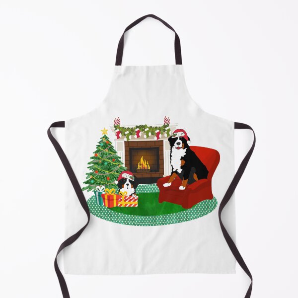 Item preview, Bernese Mountain Dogs Waiting For Santa designed and sold by emrdesigns.